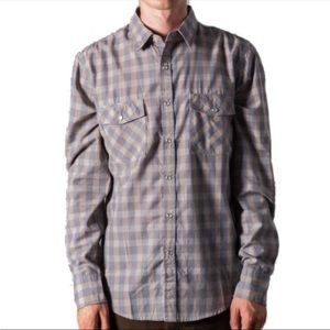 Brixton | Men’s Wayne Warm Grey Button Up - Small